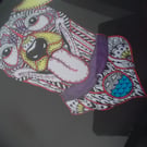 Dog picture. Framed picture ture. Hand coloured in dog. Ref 314