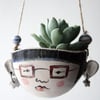 Ceramic hanging planter-Astrid hipster-garden plant pot