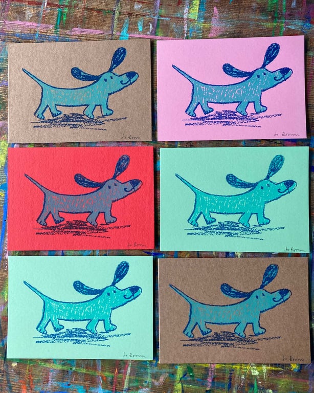 Mini print- happy sausage dog