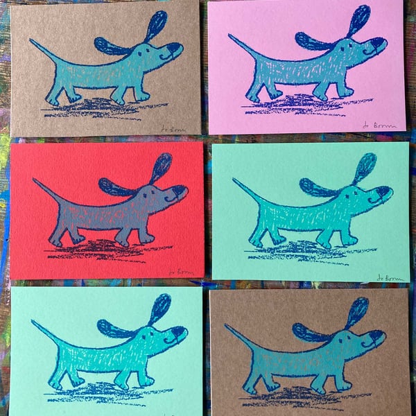 Mini print- happy sausage dog