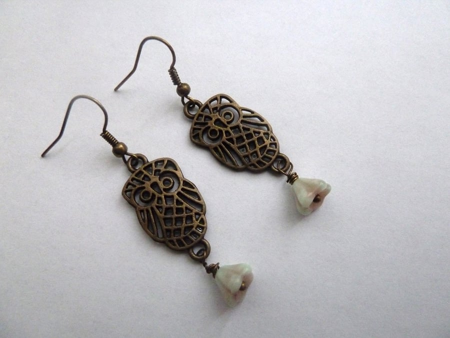 SALE owl earrings