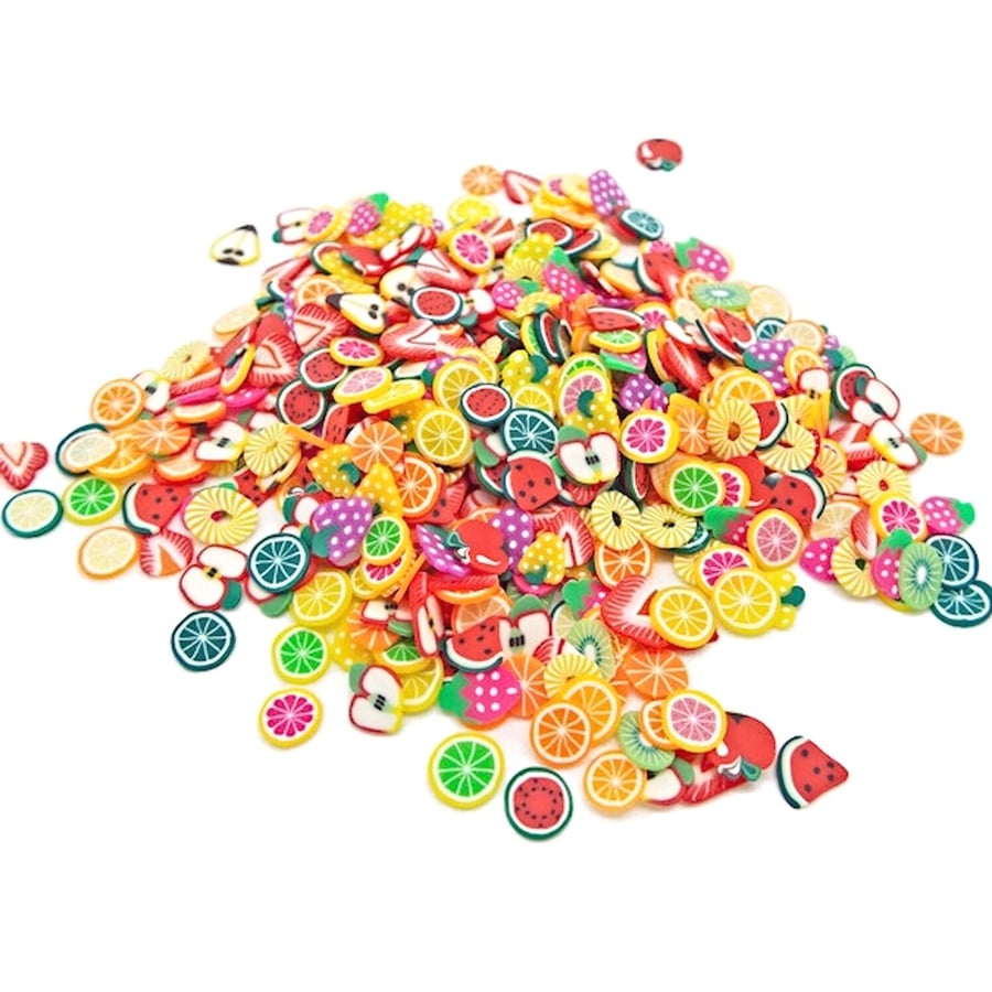 1000 Polymer Clay Fruit Slices, 4-7mm for Nail Art, Jewellery, Resin