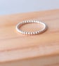 Stacking Rings Double Set, Two Textured Silver Band Rings - Image 4
