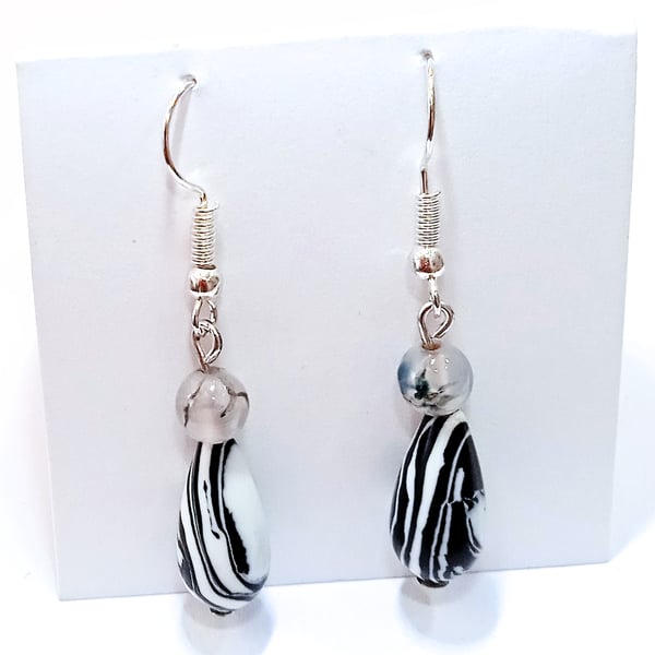 Striped Agate Gemstone Earrings (10) - UK Free Post