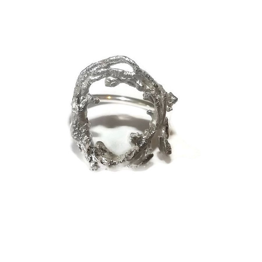 fused sterling silver hoop ring