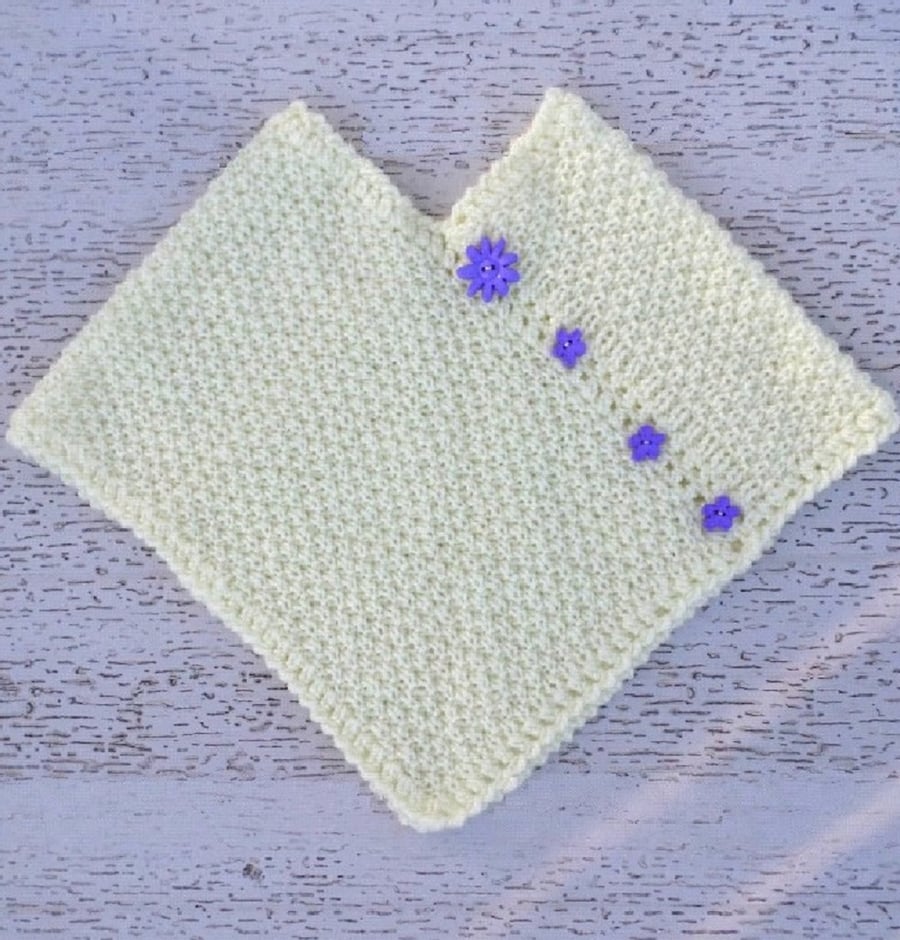 KNITTING PATTERN PDF Lemon Blossom Poncho for Baby