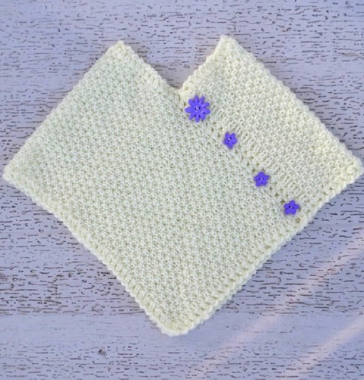 KNITTING PATTERN PDF Lemon Blossom Poncho for Baby