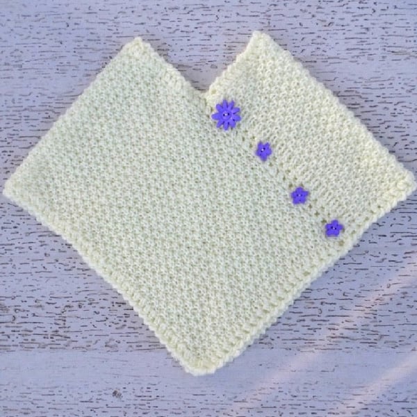 KNITTING PATTERN PDF Lemon Blossom Poncho for Baby