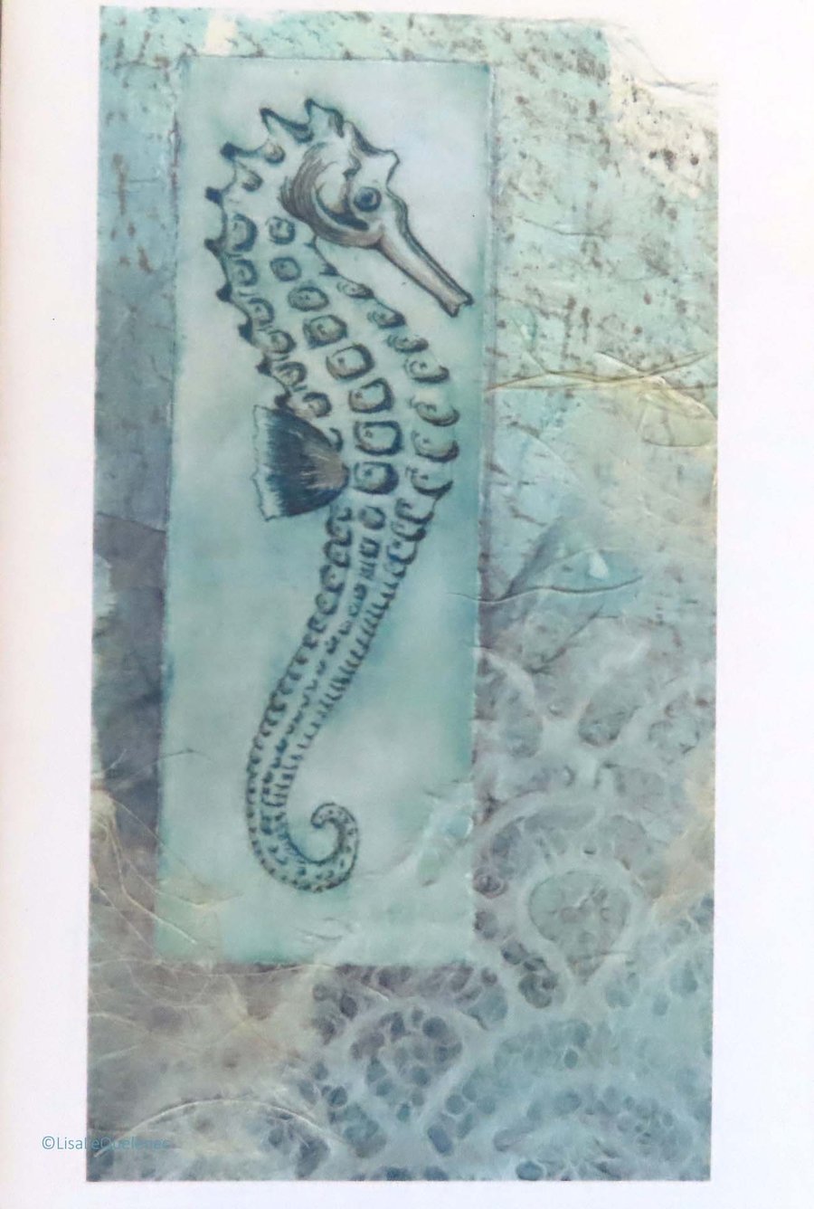 Seahorse blank greeting card notelet plastic free no cellophane