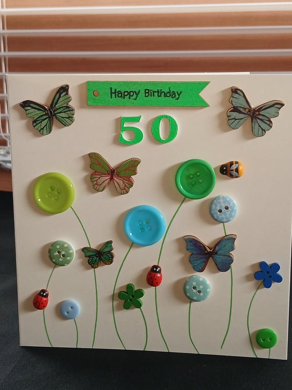 Handmade 50th birthday card 