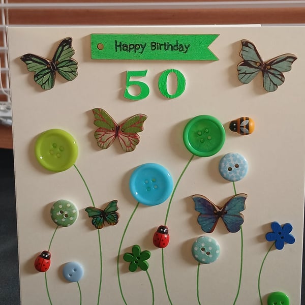Handmade 50th birthday card 
