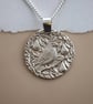 Partridge In A Pear Tree Coin Necklace Deep Engraved Recycled Sterling Silver Ch