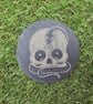 Skull and Snake Design Laser Engraved Black Slate Coaster