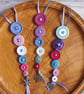Trio of Frosty Button Dangle Tree Decorations, Christmas Decorations - Image 1
