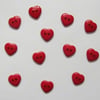 12 Red Heart Buttons