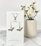 Charm Earrings - Silver Bat