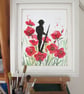 Remembrance, Soldier and Poppies original painting  - Image 3