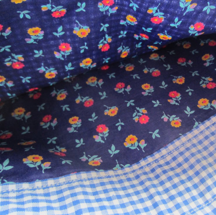 Peacock Blue Gingham Shantung 604 Fabric main image 1