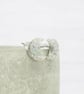Titanium posts - Crescent moon - Silver holographic glitter stud earrings - Image 6