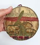 Upcycled embroidered hare home decoration.  - Image 2