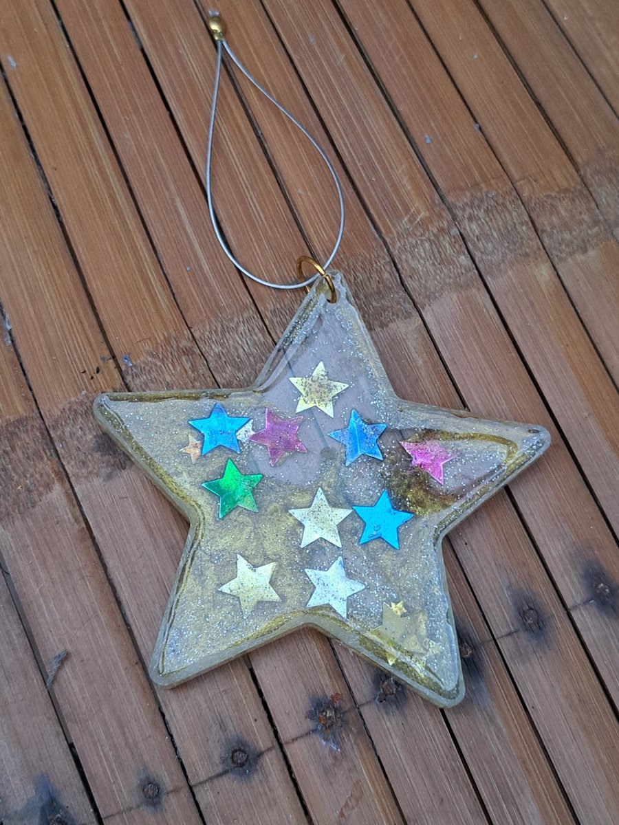 Resin hanging star. Stars within a star.