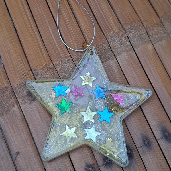 Resin hanging star. Stars within a star.