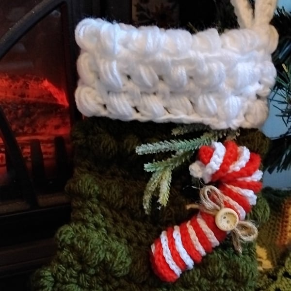 Handmade Christmas Stocking Candy Cane