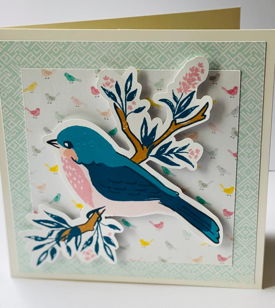 Blank bird card - FREE Personalisation Available 