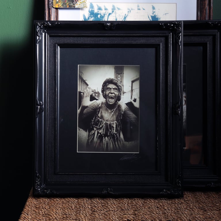 Gothic Horror Archival photo in Antique Upcycled Frame