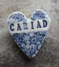 Handmade Ceramic Calon Cariad Heart brooch - Image 1