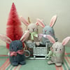 Cute oatmeal  wool felt bunny