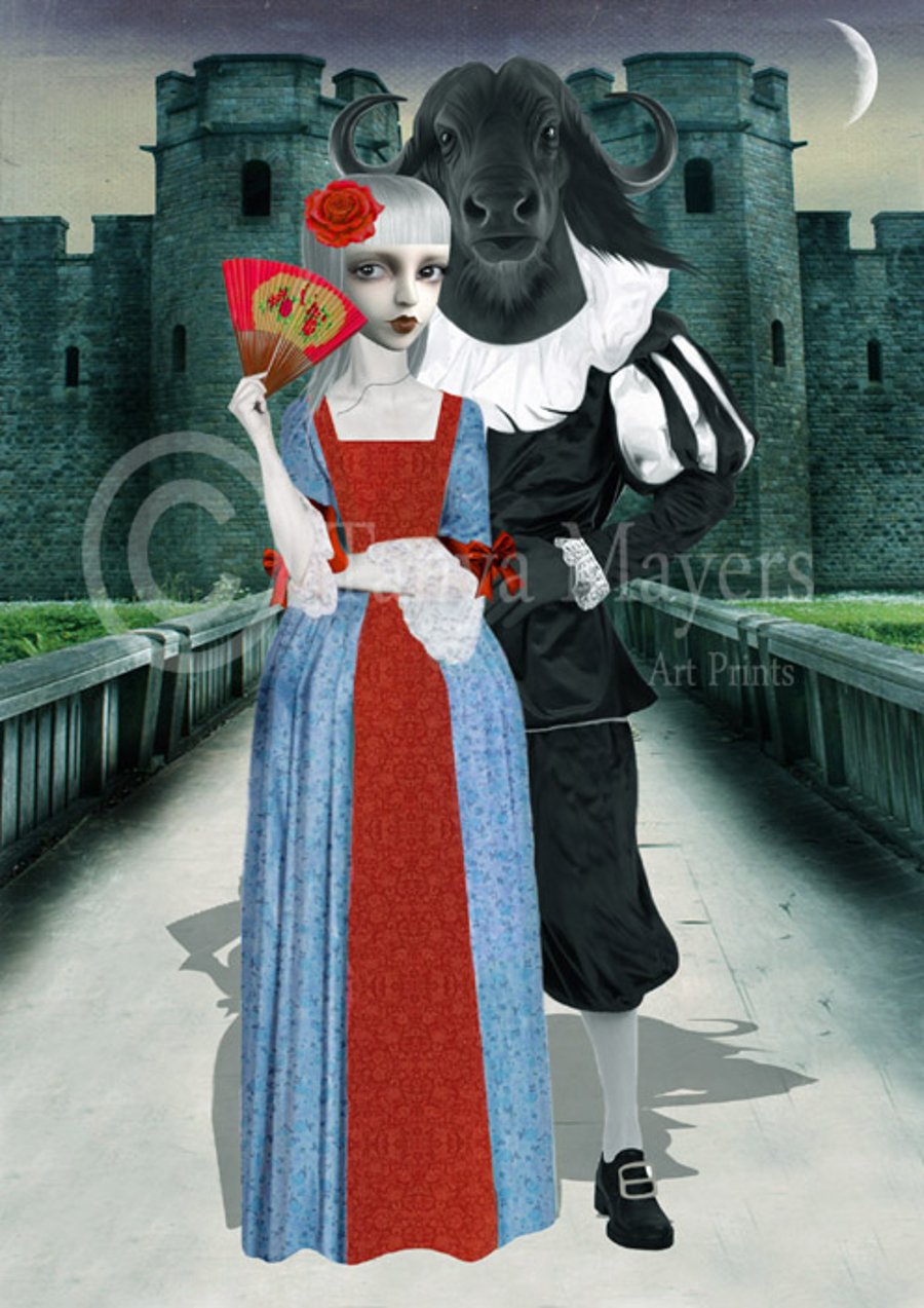 A4 Art Print Fairytale Beauty & The Beast