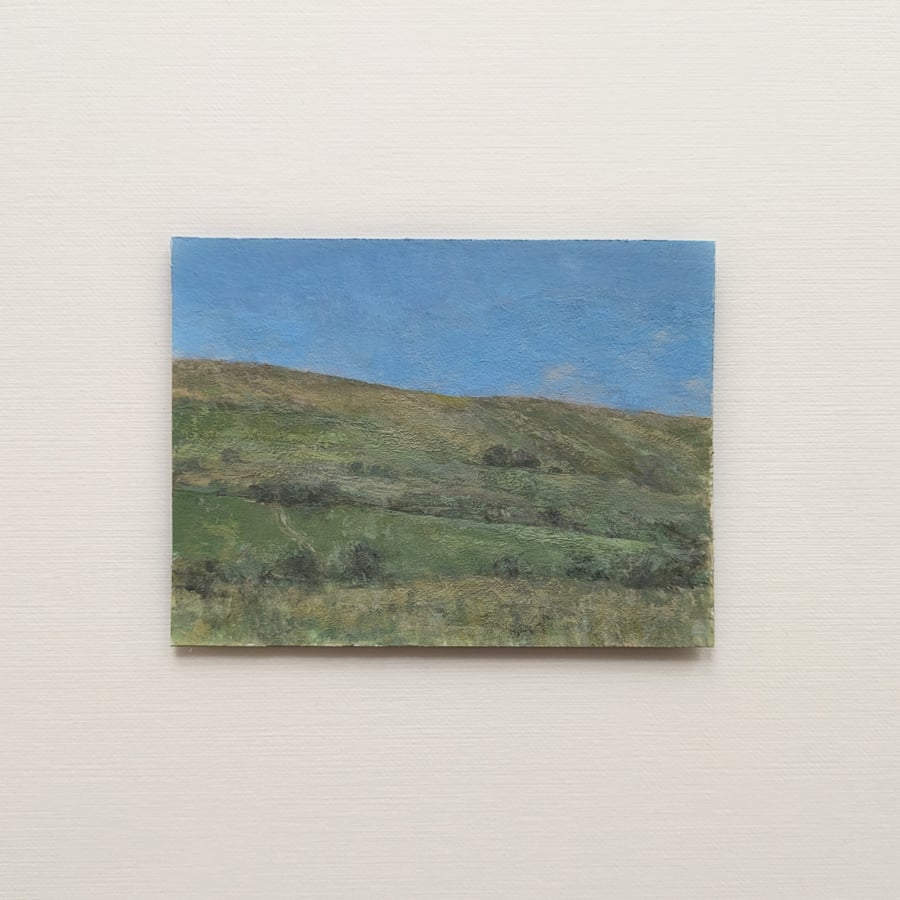 Mini Landscape Painting -Original Gouache Wall Art - Irish Landscape Artwork 