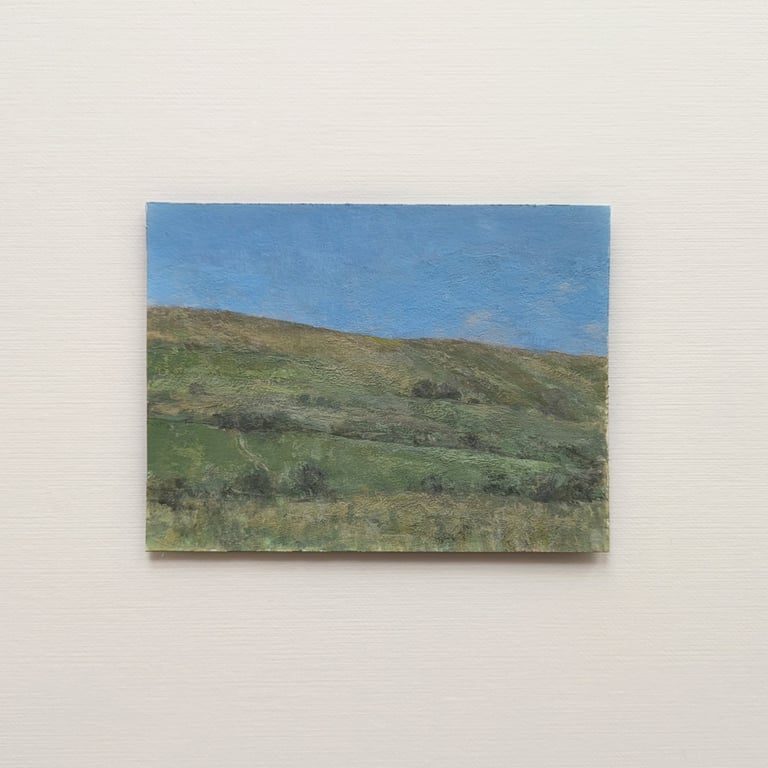 Mini Landscape Painting -Original Gouache Wall Art - Irish Landscape Artwork 