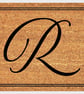R Letter Door Mat - Monogram Letter R Welcome Mat - 3 Sizes