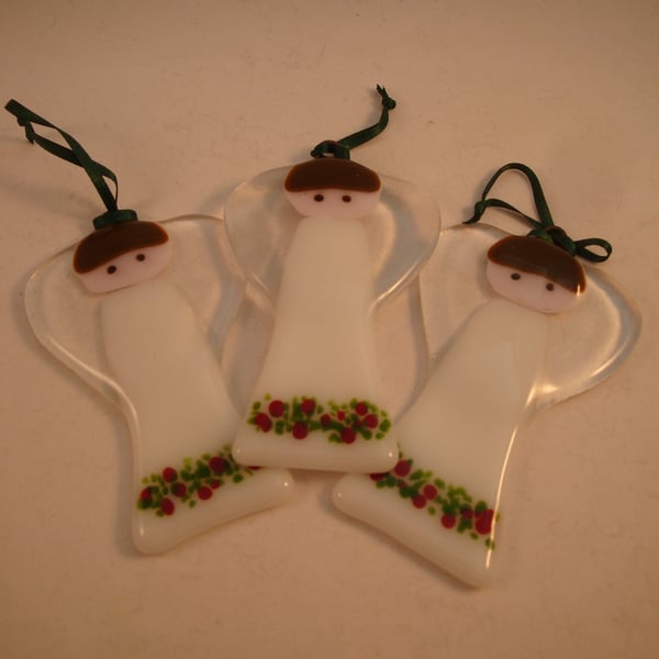 Fused glass Christmas Angels