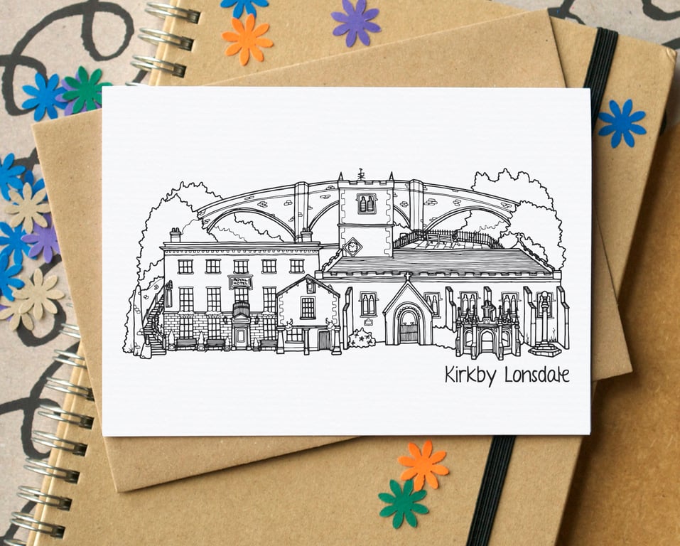 Kirkby Lonsdale Skyline Greetings Card