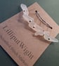 Five white sea glass stitch markers - Image 1