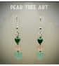 Small heart bead earrings on Silver  plated hooks. - Image 2