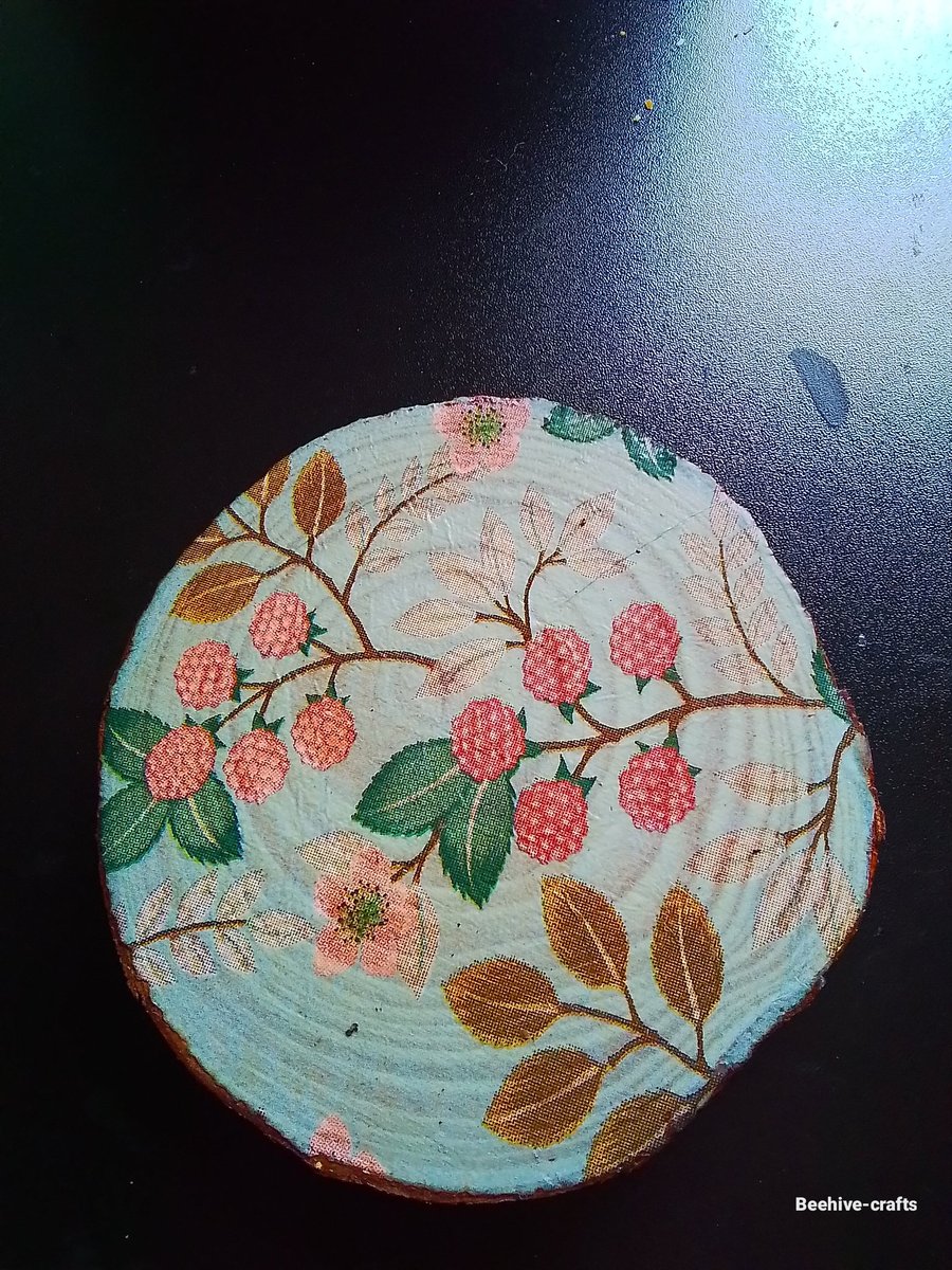 Woodslice decoupage coaster 