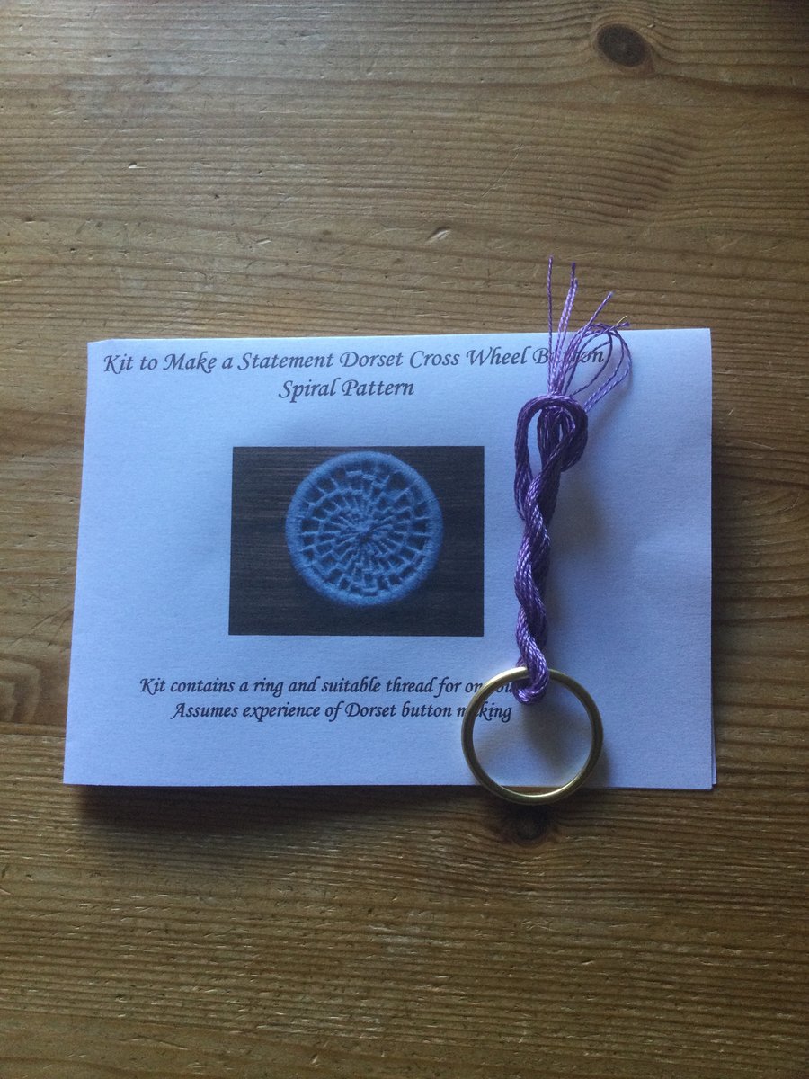 Kit to Make a Statement Dorset Button, Spiral Design, Lavender 
