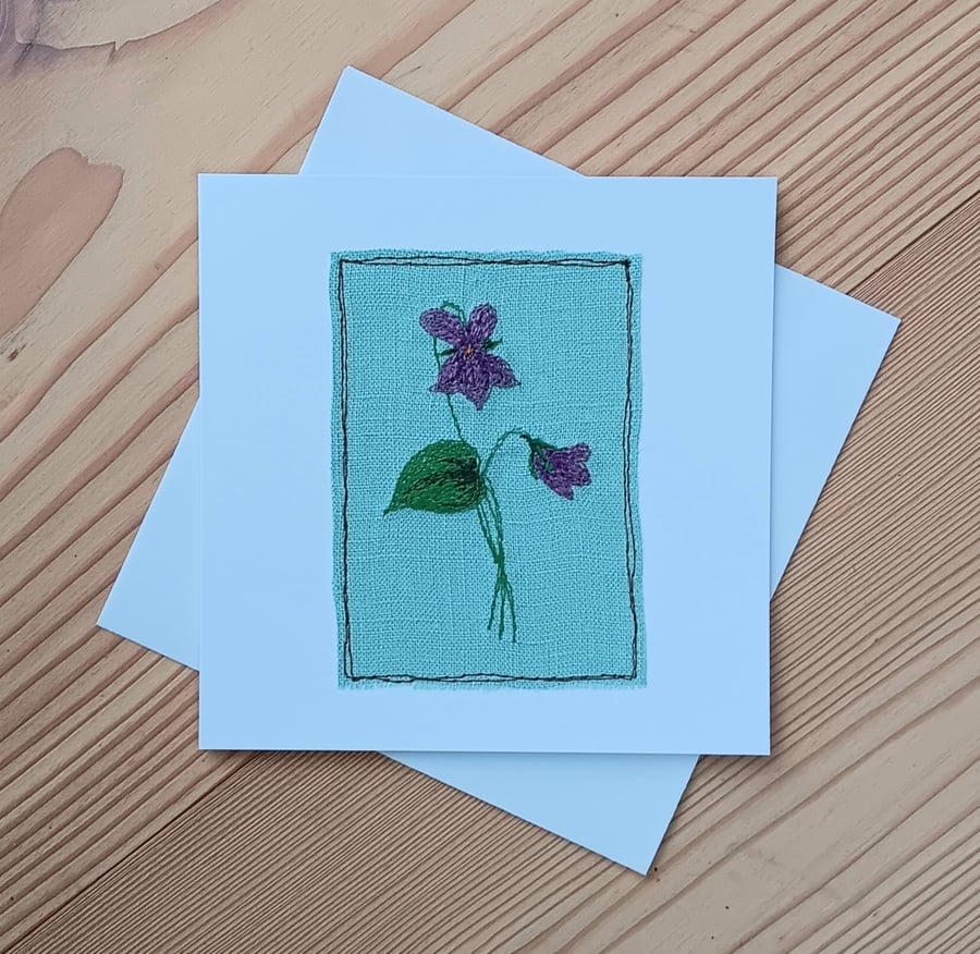 Embroidered Violet General Greeting Card