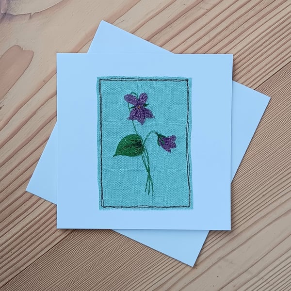 Embroidered Violet General Greeting Card