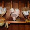 Stag and Hearts - 56 cm - Bunting, wall hanging
