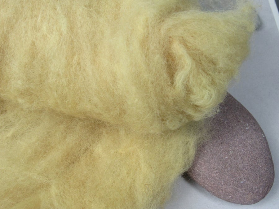 10g Naturally Dyed Pale Gold Llanwenog Felting Wool
