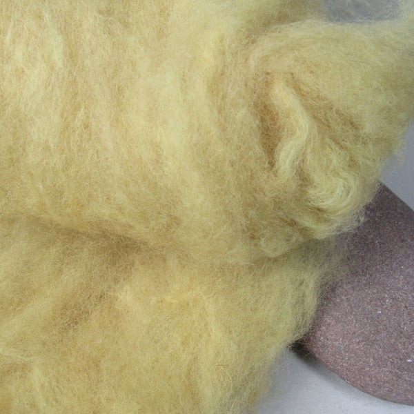 10g Naturally Dyed Pale Gold Llanwenog Felting Wool