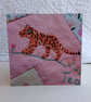 All occasion card - Pink Tiger Cub print based on my appliqued design - Image 3