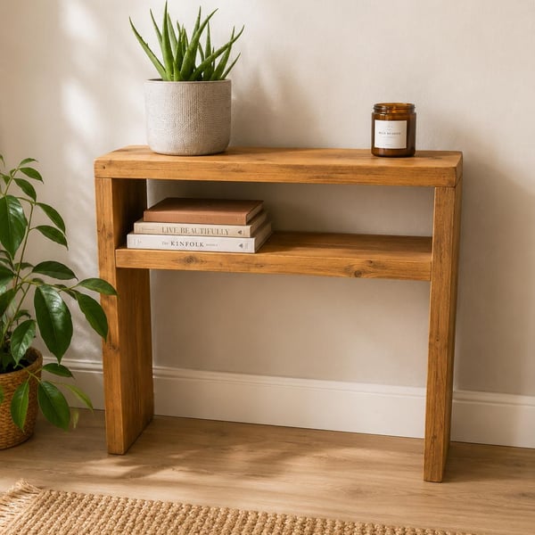 Handmade Rustic Wooden Console Table: Farmhouse Hallway Decor