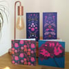 Set of 4 flower-themed greetings cards