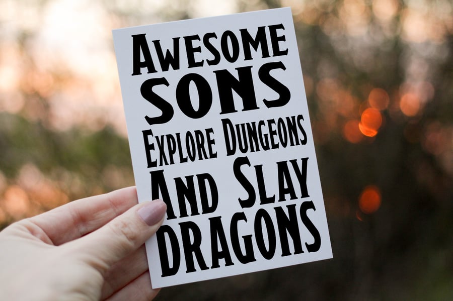 Awesome Son Dungeons and Dragons Birthday Card, Card for Son, Son Birthday Card